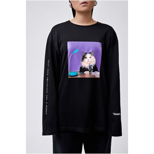 фото Лонгслив «хороший сотрудник», черный яндекс