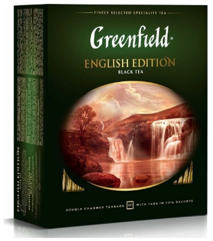 Чай черный Greenfield English Edition цейлонский в пакетиках, 100 шт