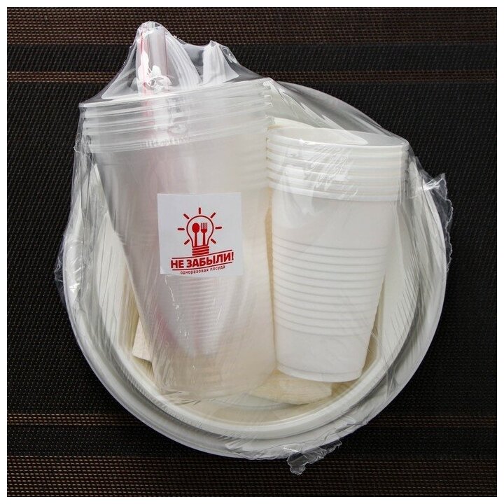 Набор одноразовой посуды «Биг-Пак №1», на 6 персон, цвет белый - фотография № 9