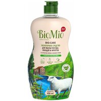 Средство для мытья посуды, овощей и фруктов BioMio Bio-Care с эфирным маслом мяты, гипоаллергенное, экологичное, 450 мл