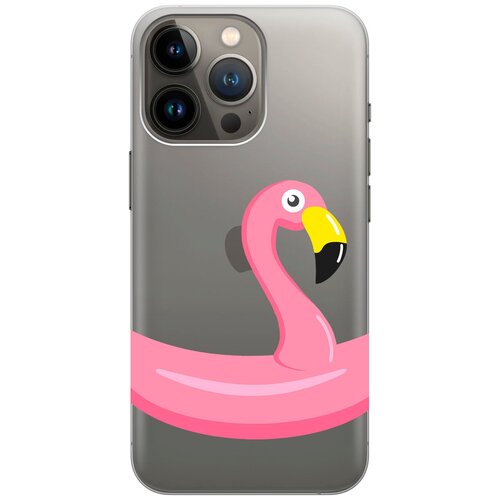 Силиконовый чехол на Apple iPhone 14 Pro / Эпл Айфон 14 Про с рисунком Flamingo Swim Ring