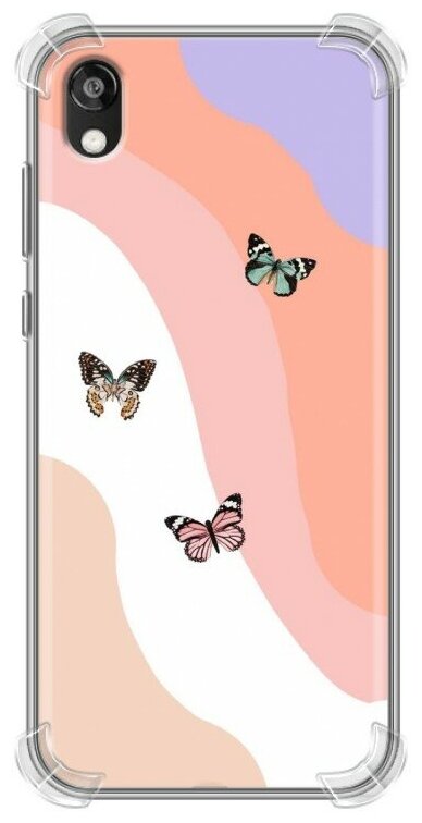 Дизайнерский силиконовый с усиленными углами чехол для Хуавей Y5 2019 / Huawei Y5 2019 Бабочки принт