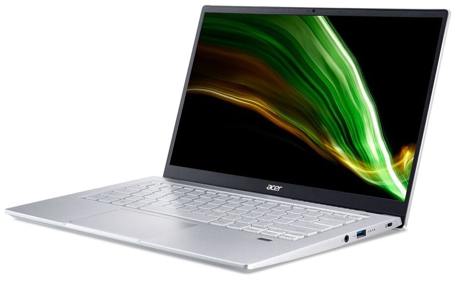 14 Ноутбук Acer SF314-43-R63K 1920x1080 AMD Ryzen 5 5500U 21 ГГц RAM 8 ГБ LPDDR4X SSD 256 ГБ AMD Radeon Graphics без ОС NXAB1ER00N серебристый