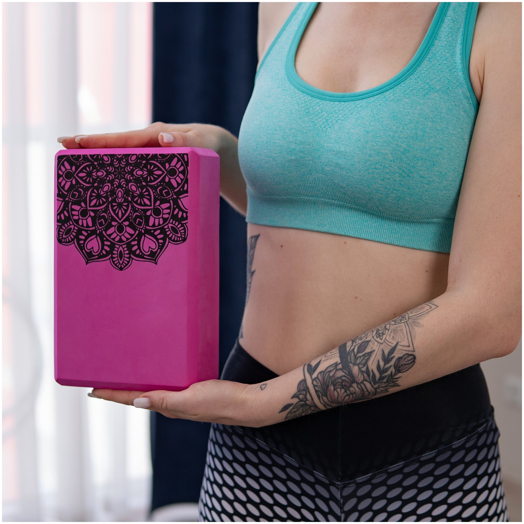 Блок Sangh, для йоги, размеры 23 × 15 × 8 см, вес 120 г, цвет розовый