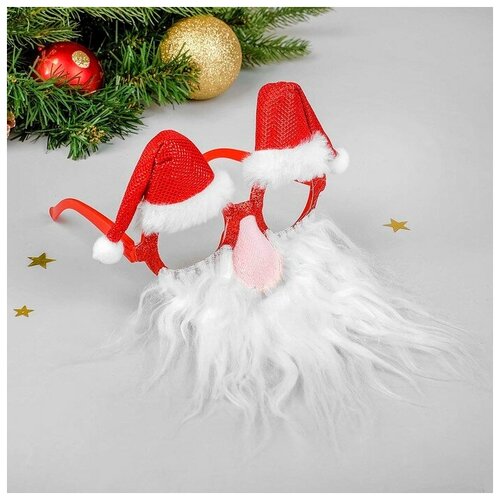 Карнавальные очки «Дед Мороз», в колпачке шваров в в дед мороз