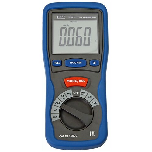 Мультиметр CEM DT-5302 цифровой -микроомметр ручные инструменты grounding resistance meter cem dt 5300b