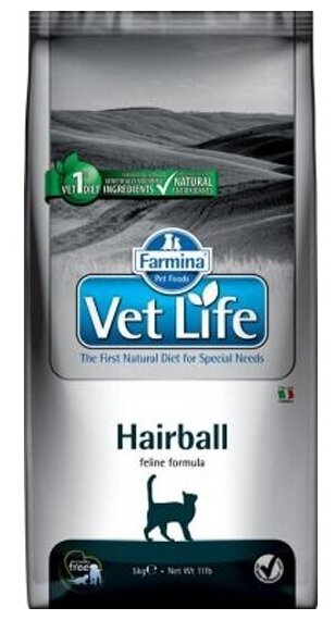 Корм сухой FARMINA Vet Life Hairball, для кошек, 10 кг - фотография № 3