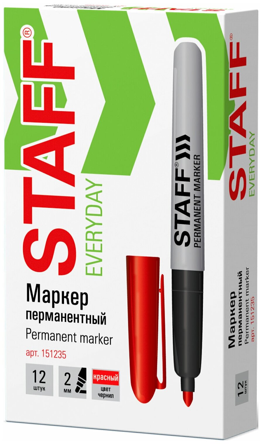 Маркер перманентный Paper Mate Fine Sharpie красный 12 шт./кор. - фото №6