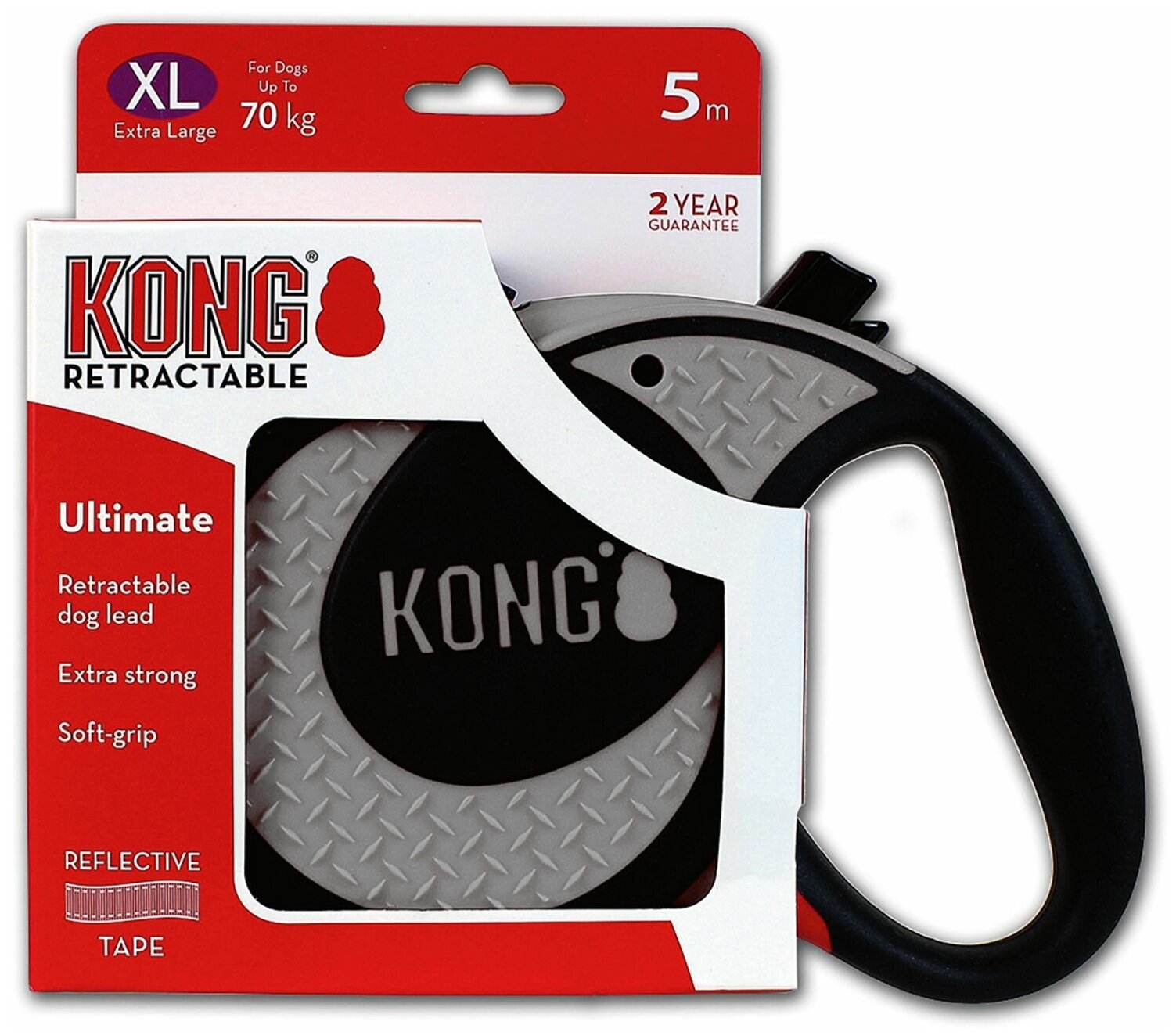 Рулетка KONG Ultimate XL (до 70 кг), лента, 5м, серая - фотография № 4