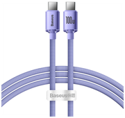 Кабель для передачи данных / быстрой зарядки / Baseus Crystal Shine Series Fast Charging Data Cable Type-C to Type-C 100W 2m Purple CAJY000705