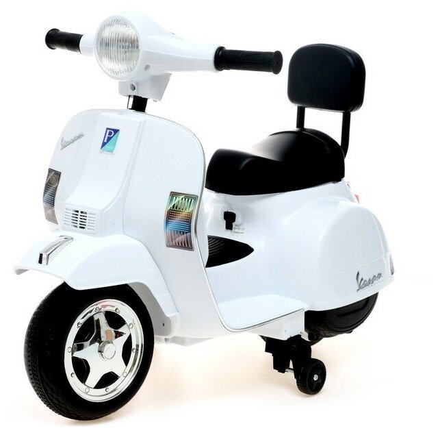 Электромотоцикл детский КНР Vespa PX, цвет белый (A008 Vespa PX15)