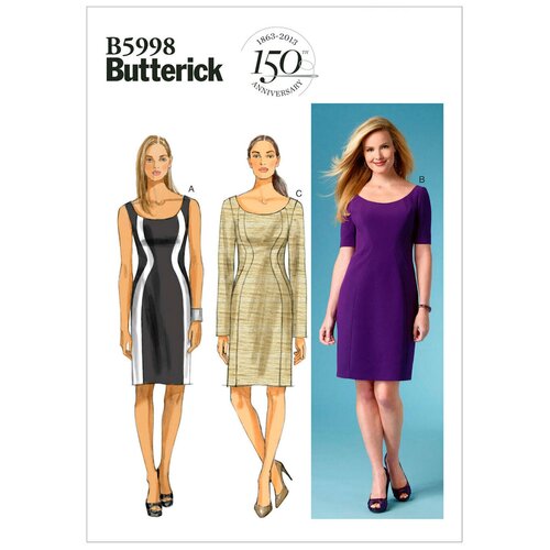 Выкройка BUTTERICK №5998 Платье выкройка butterick 5688 комплект топ платье брюки