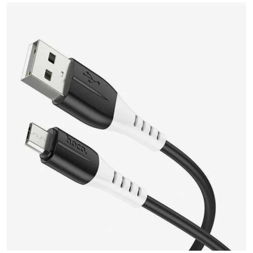 USB Кабель Micro, HOCO, X82, силиконовый, 1м, чёрный aux кабель 3 5 3 5 aksberry x175 круглый силиконовый с металлич ноконечниками черный 1м