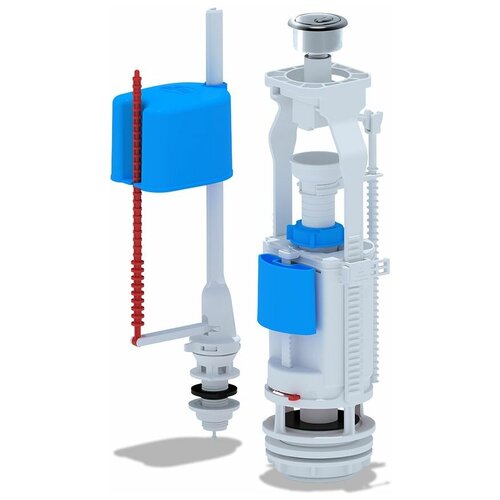 клапан д унитаза нижн подводка к57 кн57 Арматура д/бачка унитаза Ани Пласт (2 кнопки выпуска метализ, нижн. подводка)
