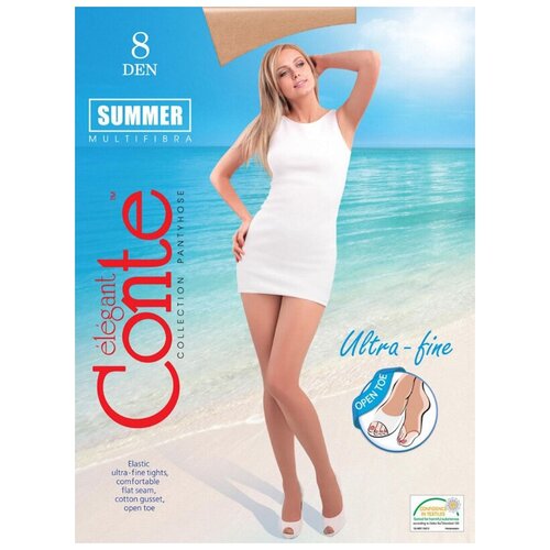 фото Колготки conte summer, 8 den, без шортиков, коричневый