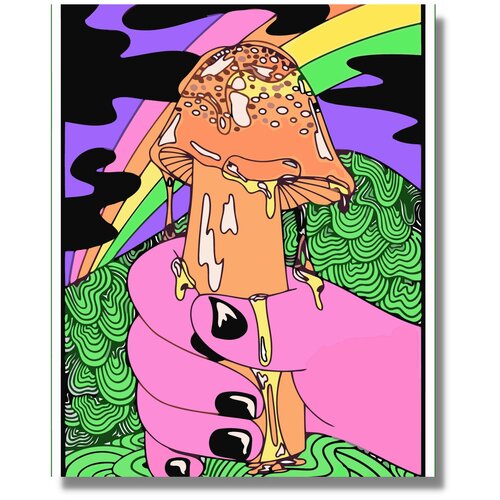 фото Картина по номерам "гриб" холст на подрамнике 40*50 арт-студия unicorn