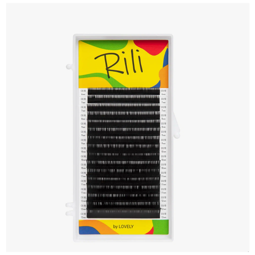 Купить Ресницы черные Rili, 0.10/C 12мм (16 линий), искусственное волокно