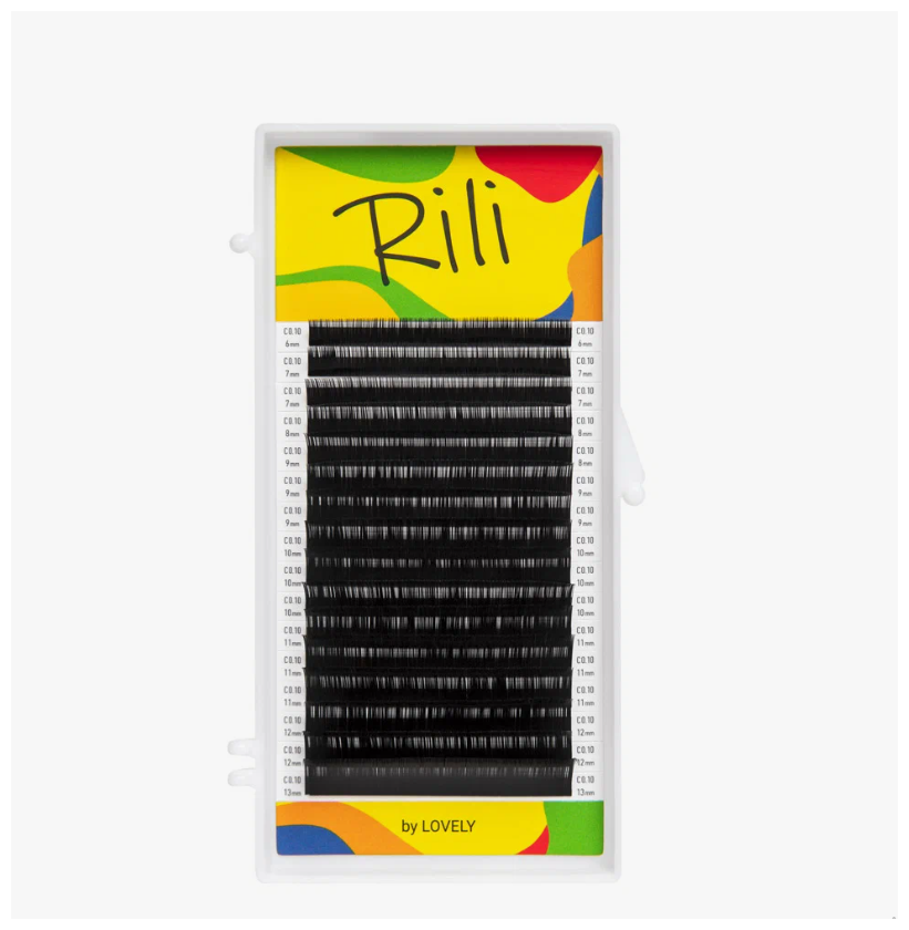 Ресницы черные Rili, микс 0.10/C 6-13мм (16 линий)