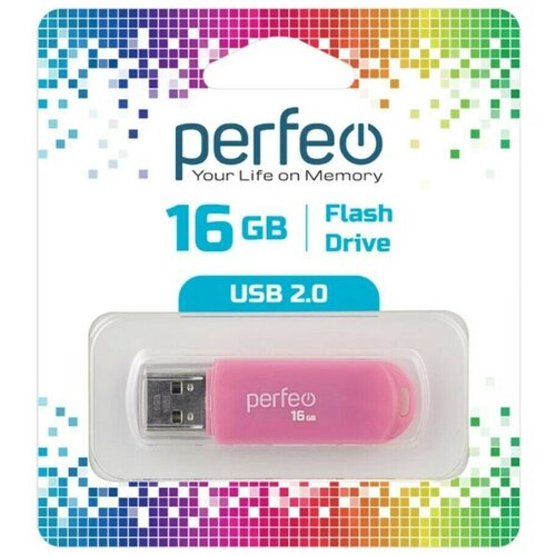 USB Флеш-накопитель USB накопитель Perfeo USB 16GB C03 Pink