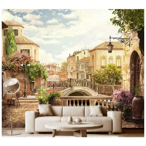 Фотообои на стену флизелиновые Модный Дом Красивая улочка в Италии 300x250 см (ШxВ), фотообои город