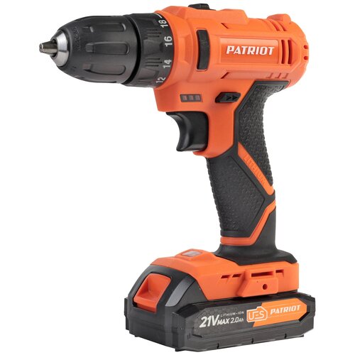 Дрель-шуруповерт аккумуляторная PATRIOT BR 189UES Li-ion 18В 20Ач 29Нмдерево сталь 20мм 8мм кейс 180301549 459000₽