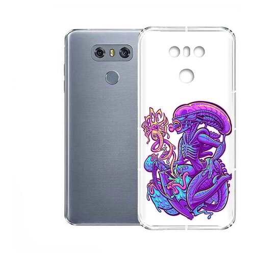 Чехол задняя-панель-накладка-бампер MyPads чужой фиолетовый цвет для LG G6 (H870DS) 5.7 противоударный