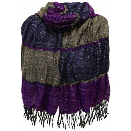 фото Шарф crystel eden,180х30 см, синий, коричневый