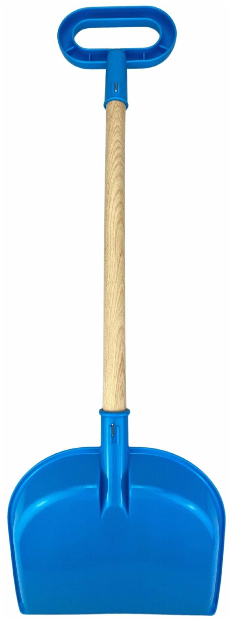 Лопата детская, с деревянной ручкой, для снега и песка, голубая, размер лопаты - 19 х 2,5 х 60 см. - фотография № 3