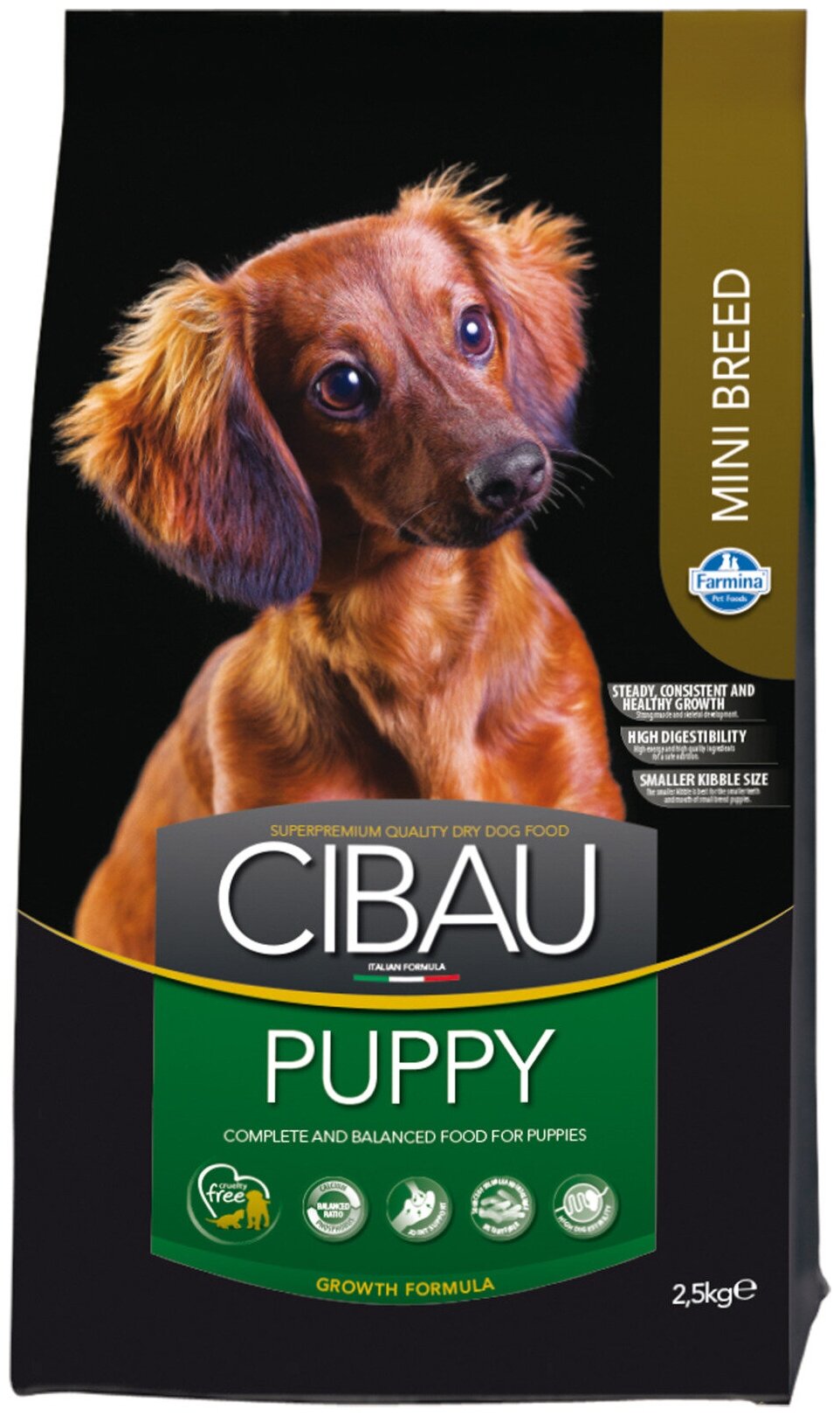 Сухой корм Farmina Cibau Puppy Mini, для щенков маленьких пород, с курицей и рыбой, 2,5 кг