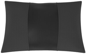 Автомобильная подушка для KIA Sportage 2 (Киа Спортейдж 2). Жаккард+Экокожа. Середина: чёрная экокожа. Боковины: белая точка. 1 шт.