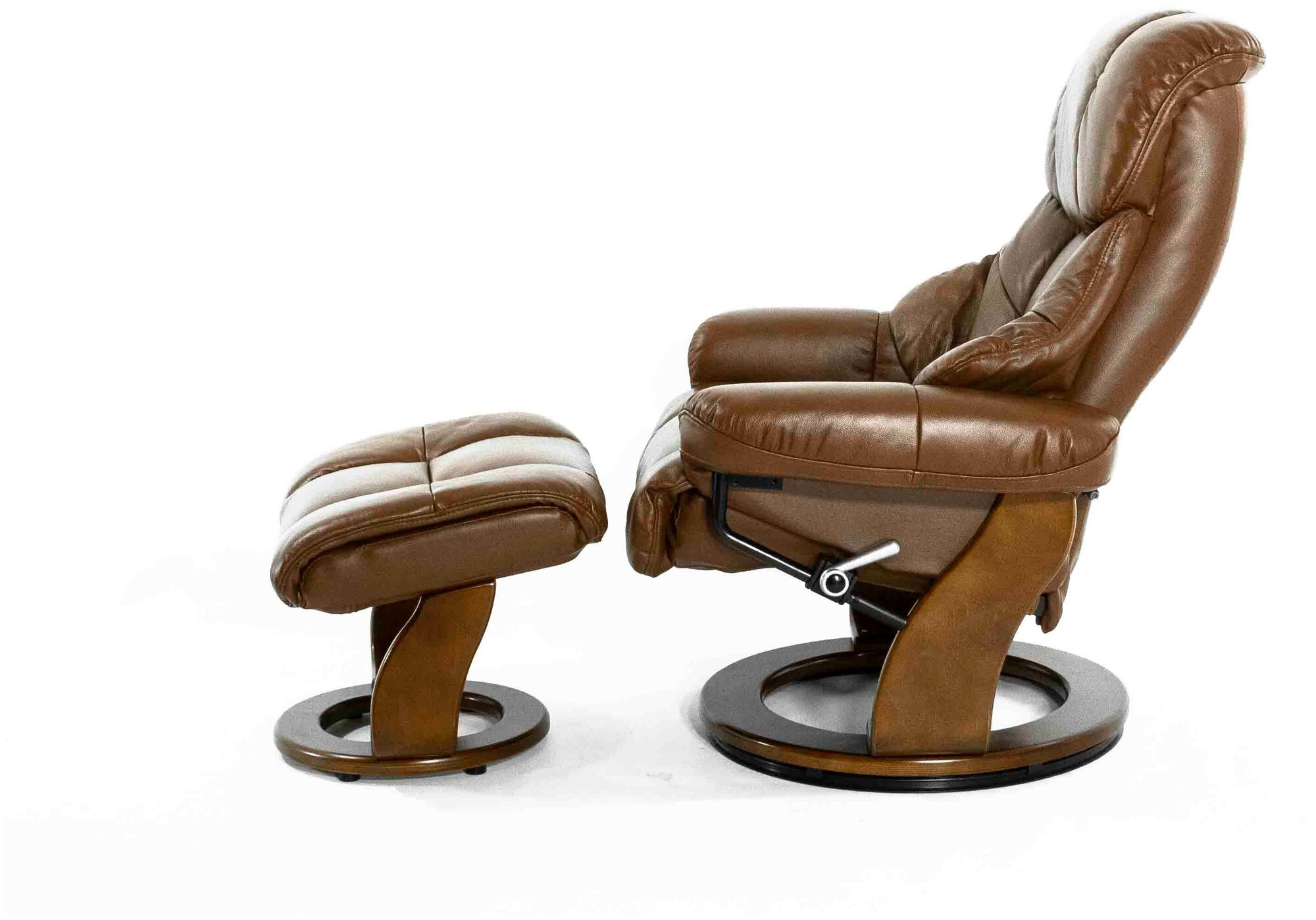 Кресло-реклайнер Falto Relax LUX 7438W, натуральная кожа, цвет коричневый - фотография № 13