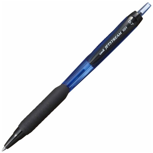 Ручка шариковая UNI масляная автоматическая JetStream, 0,7 мм, линия 0,35 мм, синяя (SXN-101-07 BLUE)