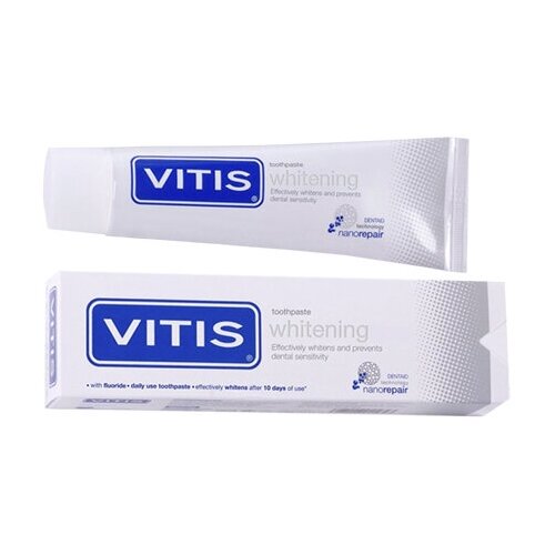 Vitis Whitening зубная паста отбеливающая, со фтором, 100 мл отбеливающая зубная паста vitis whitening 100 мл