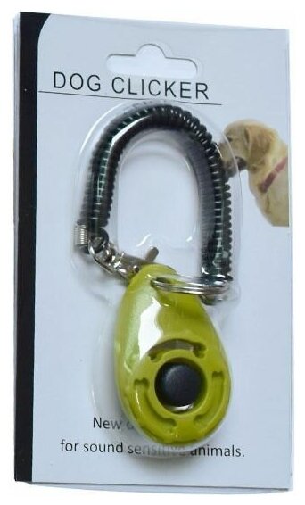 Кликер для дрессировки собак на браслете с карабином, Bentfores (оливковый, 33115) - фотография № 2