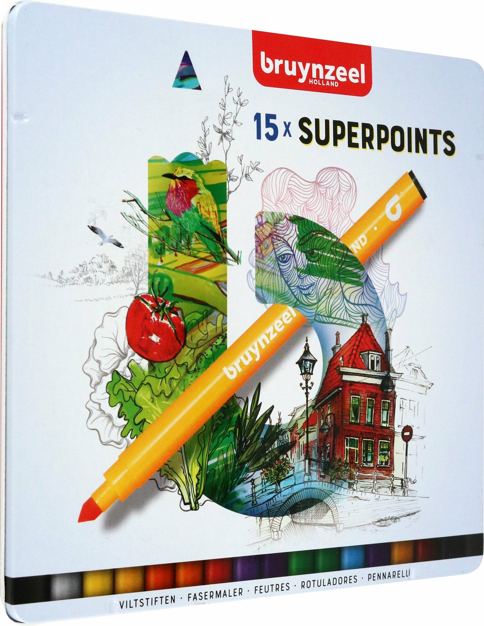 Набор фломастеров Superpoint, 15 цветов Bruynzeel - фото №6