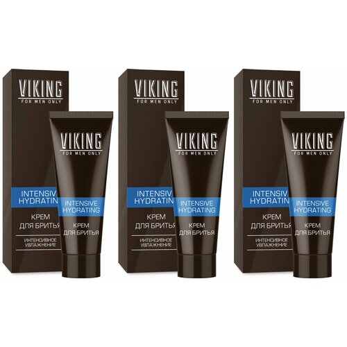 Viking Крем для бритья Intensive hydrating, увлажняющий, 75 мл, 3 шт