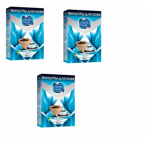 Top House Фильтры для кофе неотбеленные размер 1х4 100 штук в коробке 3 уп 2746₽