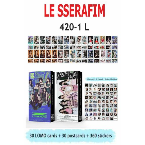 Карточки ломо к-поп со стикерами альбом le sserafim unforgiven vol 3