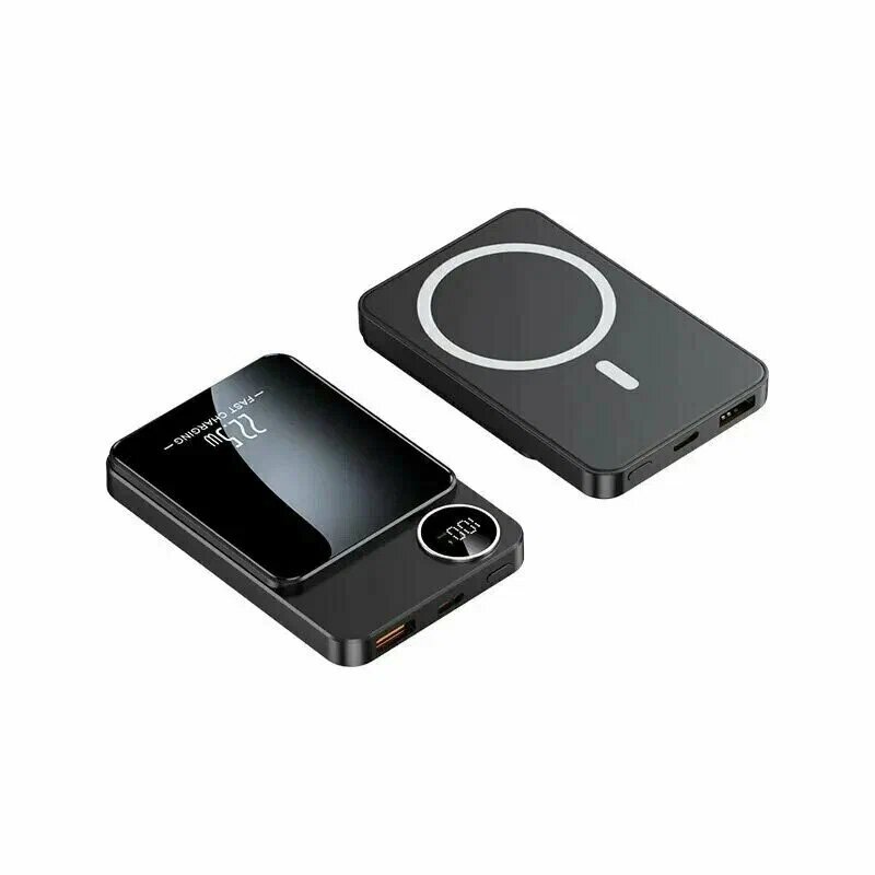 Повербанк Kingxbar, 10000mAh, MagSafe, USB Type-C, Lightning, черный — фото 1