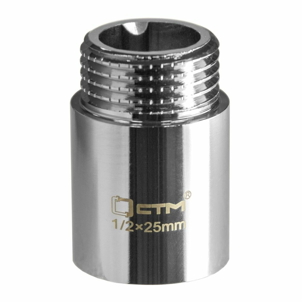 Удлинитель труб 1/2" латунный внутренняя-наружная резьба x 25 мм CTM (2 шт.) — фото 1