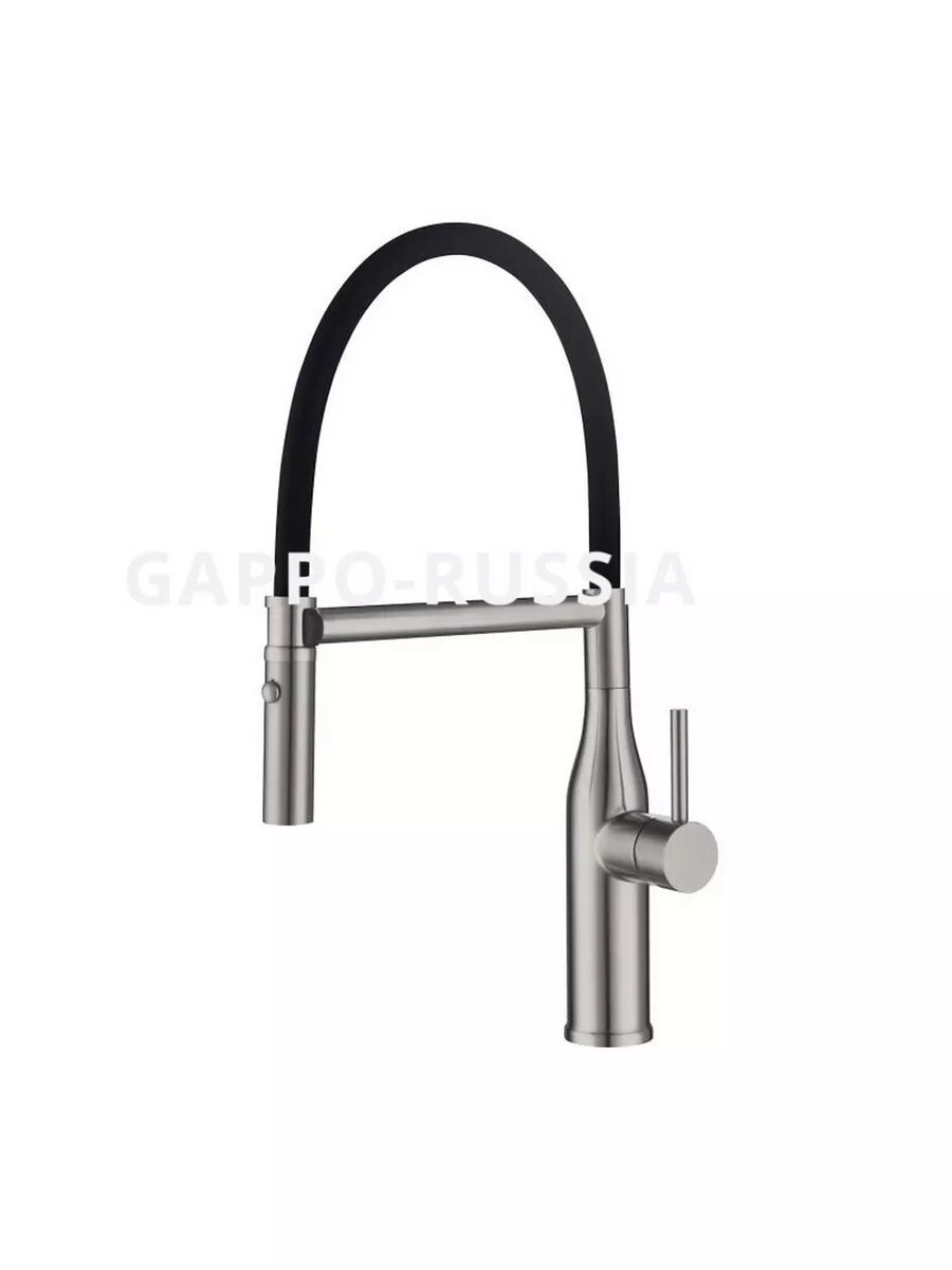 Смеситель для кухни Gappo G4098-25 с гибким изливом, латунь, сатин, черный