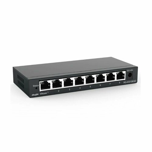 Коммутатор неуправляемый Ruijie Reyee RG-ES108GD switch 8-Port Gigabit unmanaged Switch 8 Gigabit RJ45 Ports 1990₽