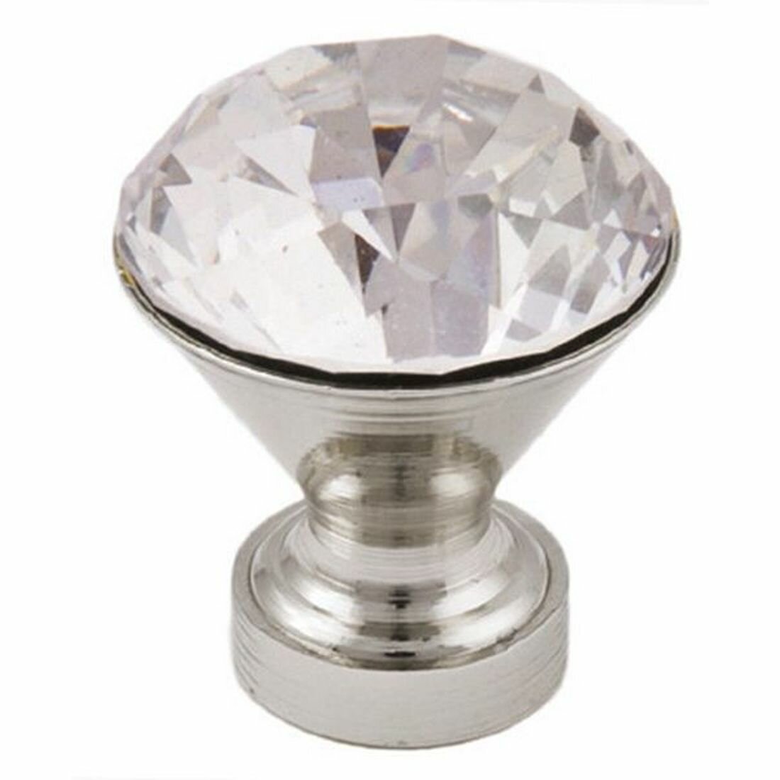 Ручка мебельная кнопка металлическая Crystal Palace B 25мм хром+кристал