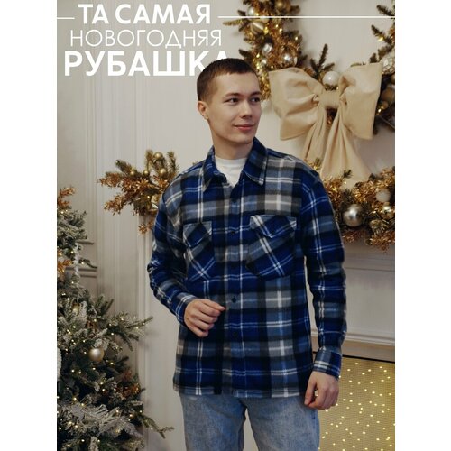 фото Рубашка forsa отсутствует, размер 48, белый, голубой, синий, черный