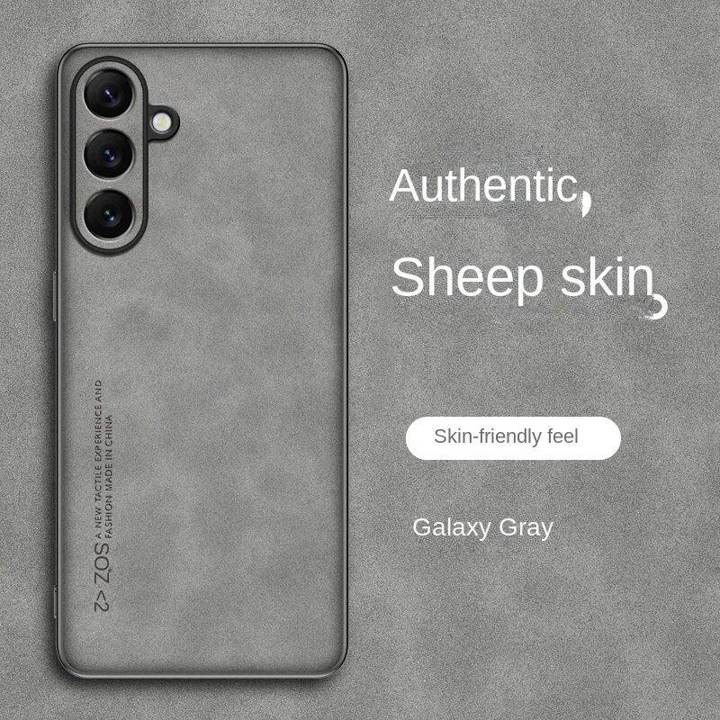 Для Samsung Galaxy S24 FE S24FE Чехол из искусственной кожи Твердый чехол Матовый чехол для телефона Силиконовый бампер для Samsung Galaxy S24 FE S24FE, серый, Samsung S24 FE