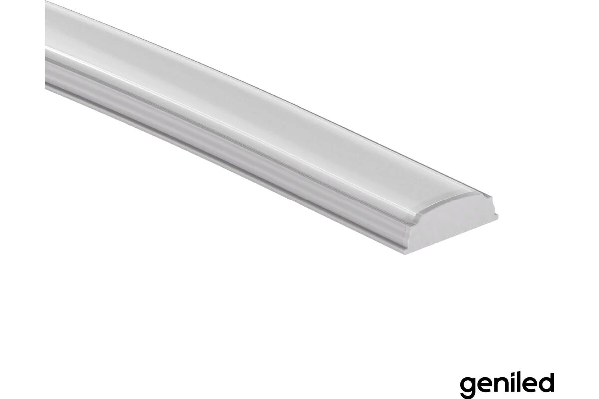 Geniled Профиль для светодиодной ленты накладной гибкий 18x6x1000 с заглушками и рассеивателем 12171_1_ch