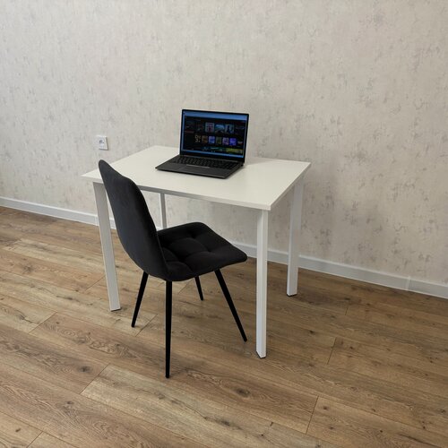 Изображение товара Письменный стол 100*70 см Белые ножки. Столешница Белая 22мм.