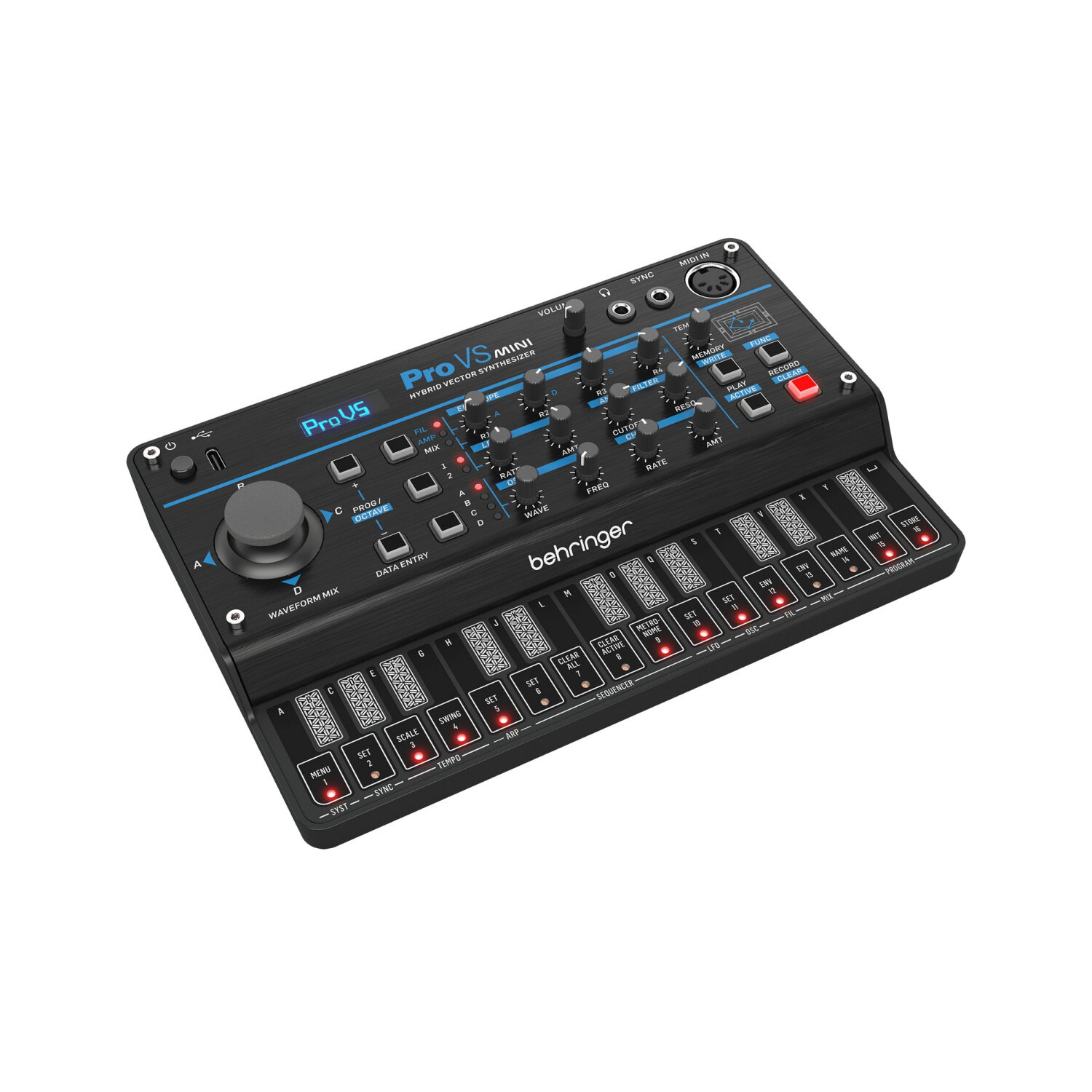 BEHRINGER PRO-VS MINI полифонический четырёхголосный гибридный векторный синтезатор, 16 векторных