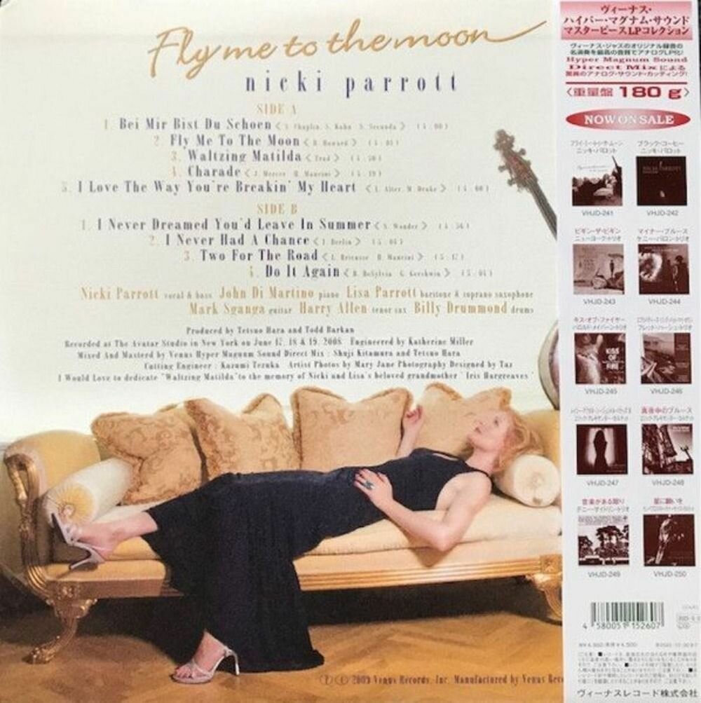 Виниловая Пластинка Nicki Parrott - Fly Me To The Moon Vinyl, LP, Album, Limited Edition, Repress, Stereo, 180 g VHJD-241
