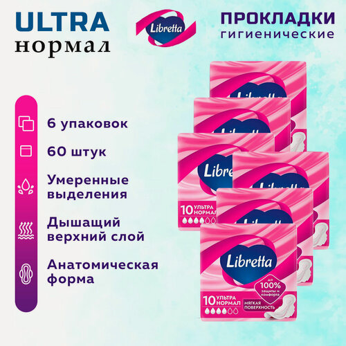 Изображение товара Прокладки Libretta Ultra Нормал, 100% хлопок/целлюлоза, ультратонкие
